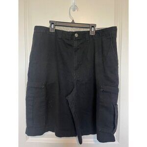 Vintage Dickies Mens Black Cargo Shorts Size 38 Cotton blend Casual Wear Work